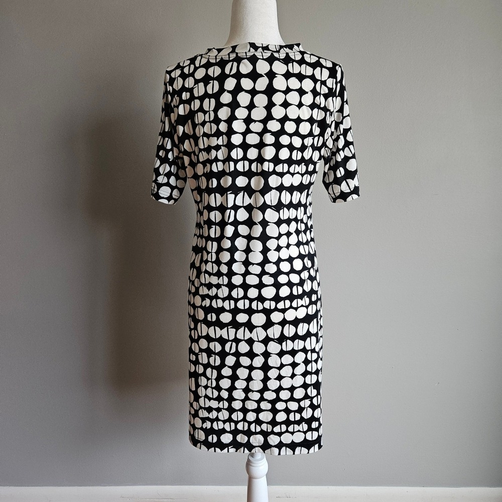 Sno Skins Dress Size M Black White‎ Minimalist Geometric Stretchy Jersey Knit - Picture 3 of 11